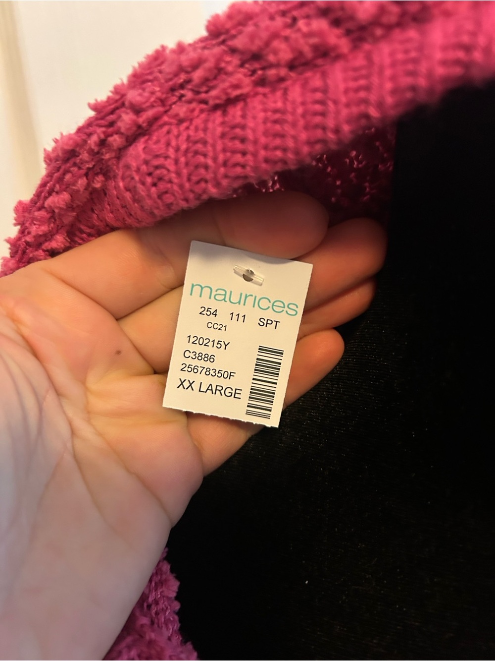 NWT Maurices Popcorn-Knit Hoodie Sweater in Hot Pink - Picture 4 of 7
